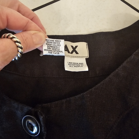 FLAX "I am open and receptive to all people" 100% linen medium-weight jacket 2G - Picture 12 of 16